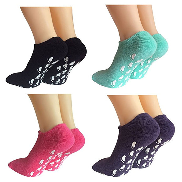 Non Slip Women Grips Cotton Casual Floor Hospital Socks, 4 Pack - Lantee Online Store