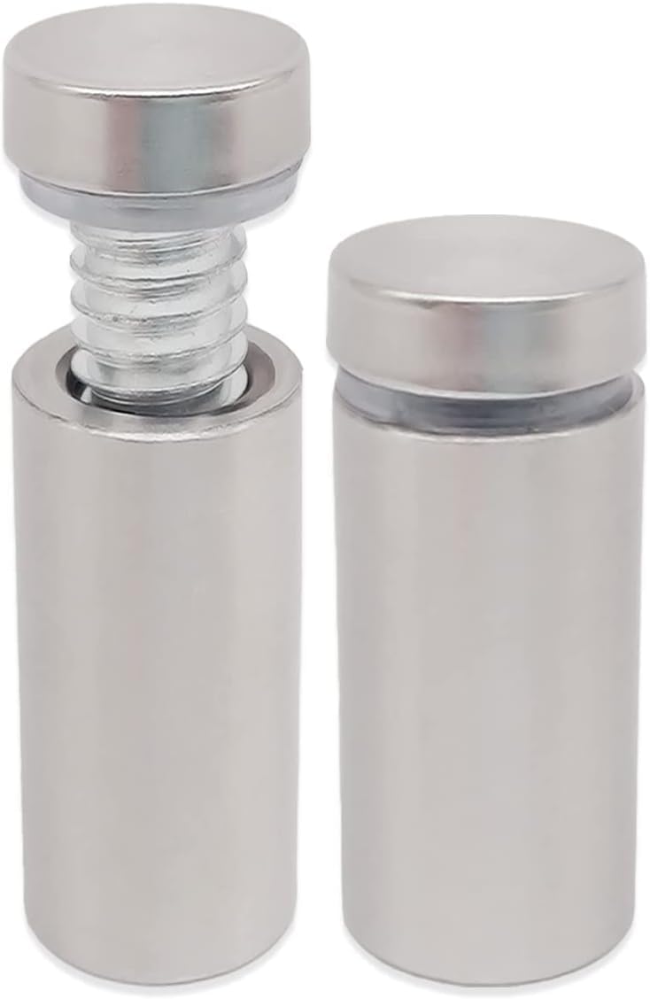 Lantee 12 Pcs Stainless Steel Standoff Screws, 19 x 70mm (3/4 x 2.75 in) Large Diameter Wall Spacers for Acrylic and Glass Sign Mounting
