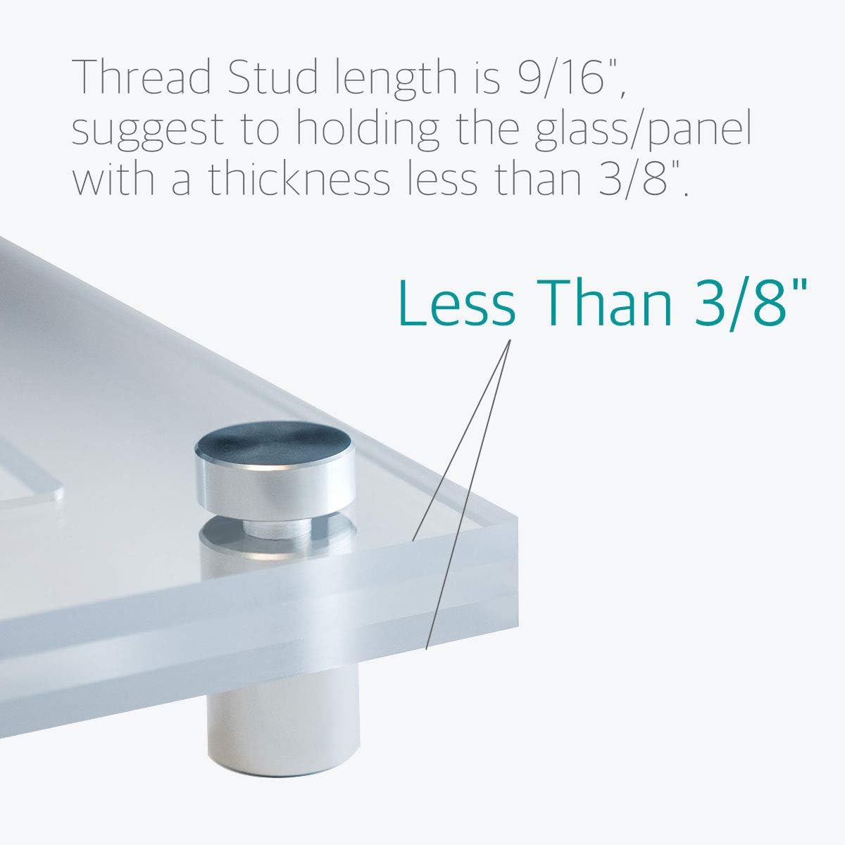 1/2 x 1 Inch Standoff Screws - Lantee 50 Pcs Stainless Steel Glass Sign Standoff Mounts Hardware Bolts 12 x 25mm - Image 5