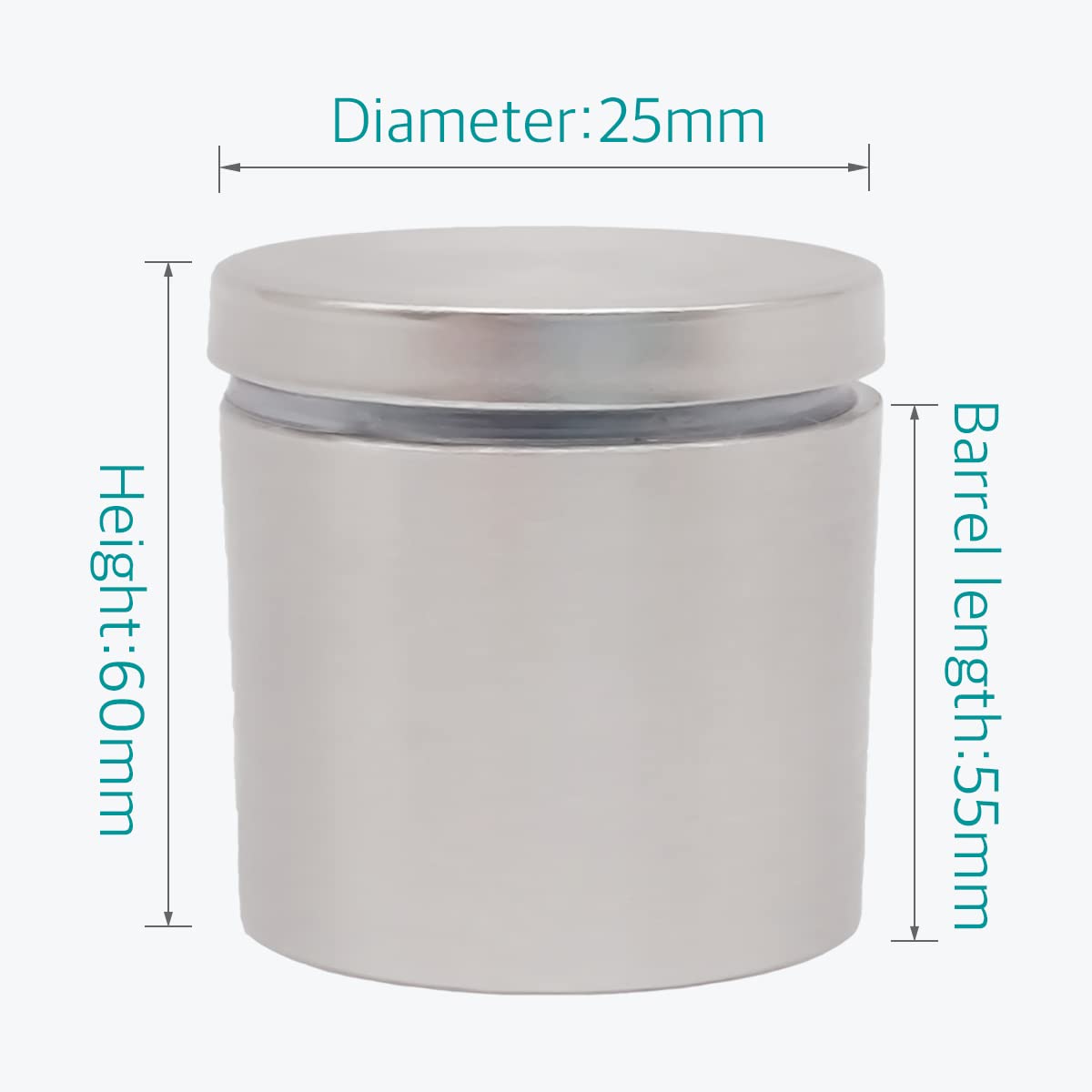 1 x 2-1/4 Inch Standoff Mounting Hardware - Lantee 20Pcs 25 x 60mm Stainless Steel Standoff Wall Mounts for Acrylic/Glass/Panel/Store Sign - Image 3