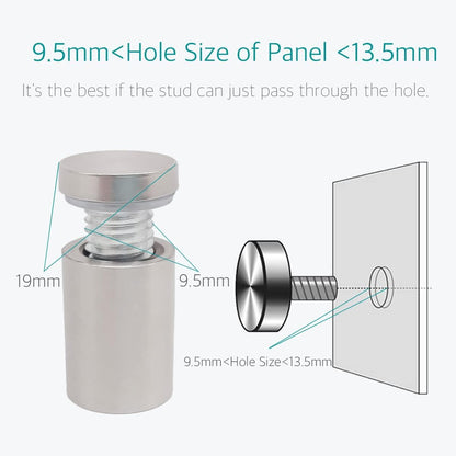 Lantee 50 Pcs Stainless Steel Standoff Screws, 19 x 20mm Sign Mounting Spacers, Rust-Resistant Hardware for Acrylic, Glass & Wall Installation - Image 4