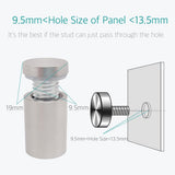 Lantee 50 Pcs Stainless Steel Standoff Screws, 19 x 20mm Sign Mounting Spacers, Rust-Resistant Hardware for Acrylic, Glass & Wall Installation - Image 4