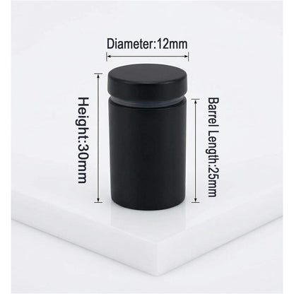 Lantee 12pcs Black Sign Standoff Screws, Stainless Steel Wall Mount Standoff Holders, Heavy Duty for 1/2" Thick Acrylic/Glass 1/2" x 1-1/8"(12x30mm) - Image 2