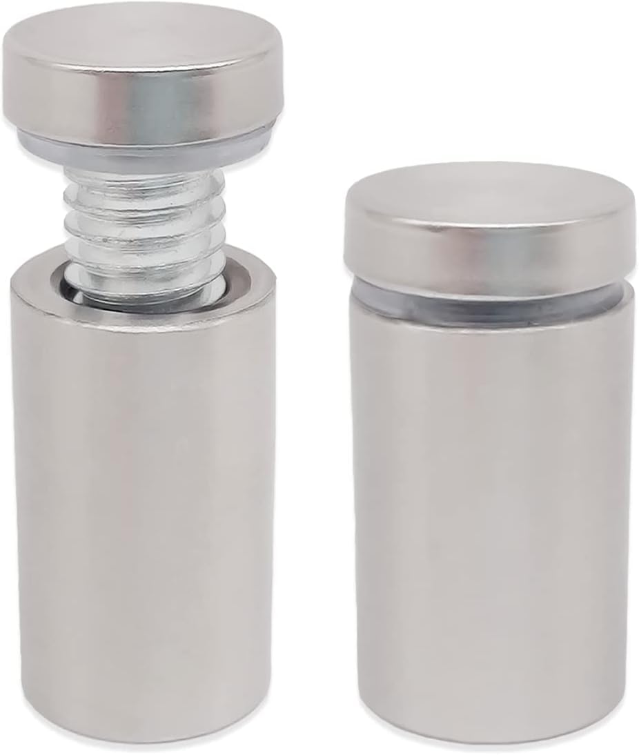 Lantee 12 Pcs Stainless Steel Standoff Screws, 12 x 50mm (1/2" x 2") Sign Mounting Spacers for Acrylic, Glass and Wall Displays