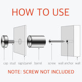 Lantee 12 Pcs Sign Standoffs, 1/2 x 1-1/8 Inch (12x30mm) Stainless Steel Standoff Screws, 25mm Long Barrel Wall Mount Hardware for Acrylic & Glass, Brushed Finish Slim Display Pins - Image 4