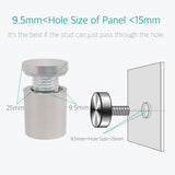 Lantee 50 Pcs 1 x 1 Inch Brushed Stainless Steel Sign Standoffs, Hollow Wall Mount Screws with Rubber Washers for Floating Acrylic Glass Panels - Image 4