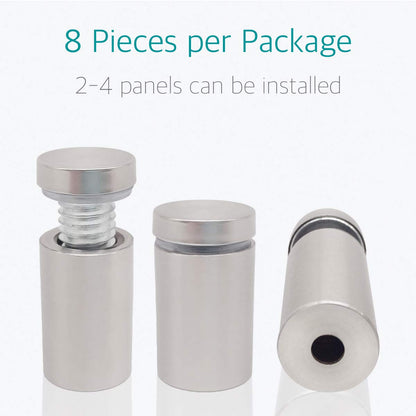 1/2" x 3/4" Wall Sign Standoff Mounting Hardware Kit - Lantee 8 Pcs 12 x 20mm Glass Standoffs Mounts Screws, Stainless Steel Standoff Bolts - Image 2