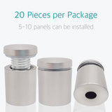 Sign Standoff Mounts for Acrylic - Lantee 20 Pcs 1" x 1-3/16" (25 x 30mm) Stainless Steel Standoff Hardware Mounts Screws for Glass - Image 2
