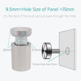 1 x 2-1/4 Inch Standoff Mounting Hardware - Lantee 12 Pcs 25 x 60mm Stainless Steel Standoff Wall Mounts for Acrylic/Glass/Panel/Store Sign - Image 3