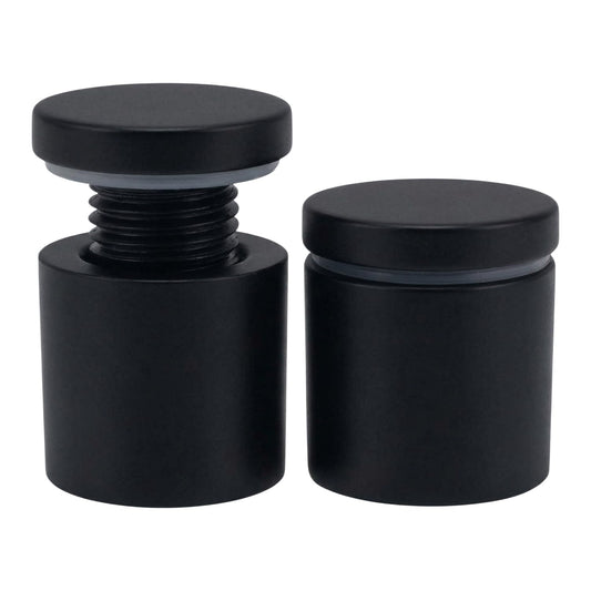 Lantee 8pcs Black Sign Standoff Screws, Stainless Steel Wall Mount Standoff Holders, Heavy Duty for 1/2" Thick Acrylic/Glass 1" x 1"(25x25mm)