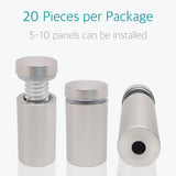 1/2 x 1-5/8 Inch Standoff Screws for Acrylic - Lantee Stainless Steel Glass Sign Standoff Mounts Hardware Bolts (12 x 40mm, 20 Pcs) - Image 2