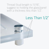 Lantee 12 Pcs Stainless Steel Standoff Screws, 19 x 70mm (3/4 x 2.75 in) Large Diameter Wall Spacers for Acrylic and Glass Sign Mounting - Image 5
