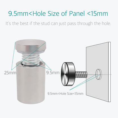 Standoff Screws for Acrylic - 1 x 2 Inch Sign Standoff Mounts Screws by Lantee, Stainless Steel, 25 x 50mm, 20 Pcs - Image 5