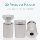 Lantee 20 Pcs Silver Stainless Steel Standoff Screws for Acrylic and Glass, 16 x 20mm Standoff Mounts - Image 2