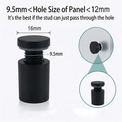 Lantee 12pcs Black Sign Standoff Screws, Stainless Steel Wall Mount Standoff Holders, Heavy Duty for 1/2" Thick Acrylic/Glass 5/8" x 1"(16x25mm) - Image 3