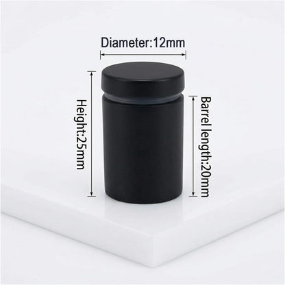 Lantee 20pcs Black Sign Standoff Screws, Stainless Steel Wall Mount Standoff Holders, Heavy Duty for 1/2" Thick Acrylic/Glass 1/2" x 1"(12x25mm) - Image 2