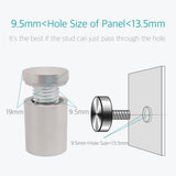 3/4" x 1" Standoff Mounts Screws - Lantee 20 Pieces 19mm x 25mm Stainless Steel Advertise Glass Sign Standoff Mounting Hardware Bolts - Image 5