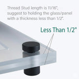 Lantee 20pcs Black Sign Standoff Screws, Stainless Steel Wall Mount Standoff Holders, Heavy Duty for 1/2" Thick Acrylic/Glass 5/8" x 1-1/8"(16x30mm) - Image 5