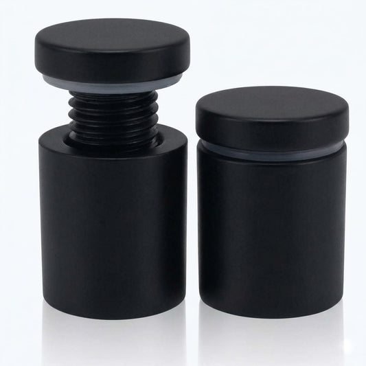 Lantee 8pcs Black Sign Standoff Screws, Stainless Steel Wall Mount Standoff Holders, Heavy Duty for 1/2" Thick Acrylic/Glass 1/2" x 3/4"(12x20mm)