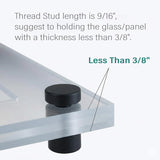Lantee 8pcs Black Sign Standoff Screws, Stainless Steel Wall Mount Standoff Holders, Heavy Duty for 1/2" Thick Acrylic/Glass 1/2" x 1"(12x25mm) - Image 5