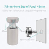 1/2" x 1-1/8" Standoff Screws - Lantee 8 Pcs 12 x 30mm Stainless Steel Wall Standoff Mounts Screws Nails Bolts for Glass Sign Pictures and Panel - Image 5