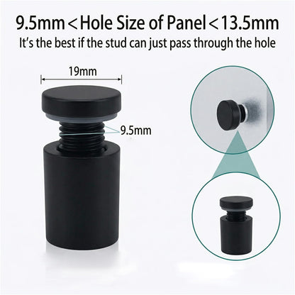 Lantee 12pcs Black Sign Standoff Screws, Stainless Steel Wall Mount Standoff Holders, Heavy Duty for 1/2" Thick Acrylic/Glass 3/4" x 1"(19x25mm) - Image 3