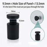 Lantee 20pcs Black Sign Standoff Screws, Stainless Steel Wall Mount Standoff Holders, Heavy Duty for 1/2" Thick Acrylic/Glass 3/4" x 1"(19x25mm) - Image 3