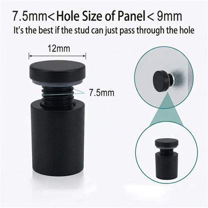 Lantee 20pcs Black Sign Standoff Screws, Stainless Steel Wall Mount Standoff Holders, Heavy Duty for 1/2" Thick Acrylic/Glass 1/2" x 1"(12x25mm) - Image 3