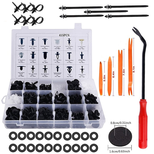 415pcs Car Bumper Retainer Clips & Fasteners Set with Tools - Lantee