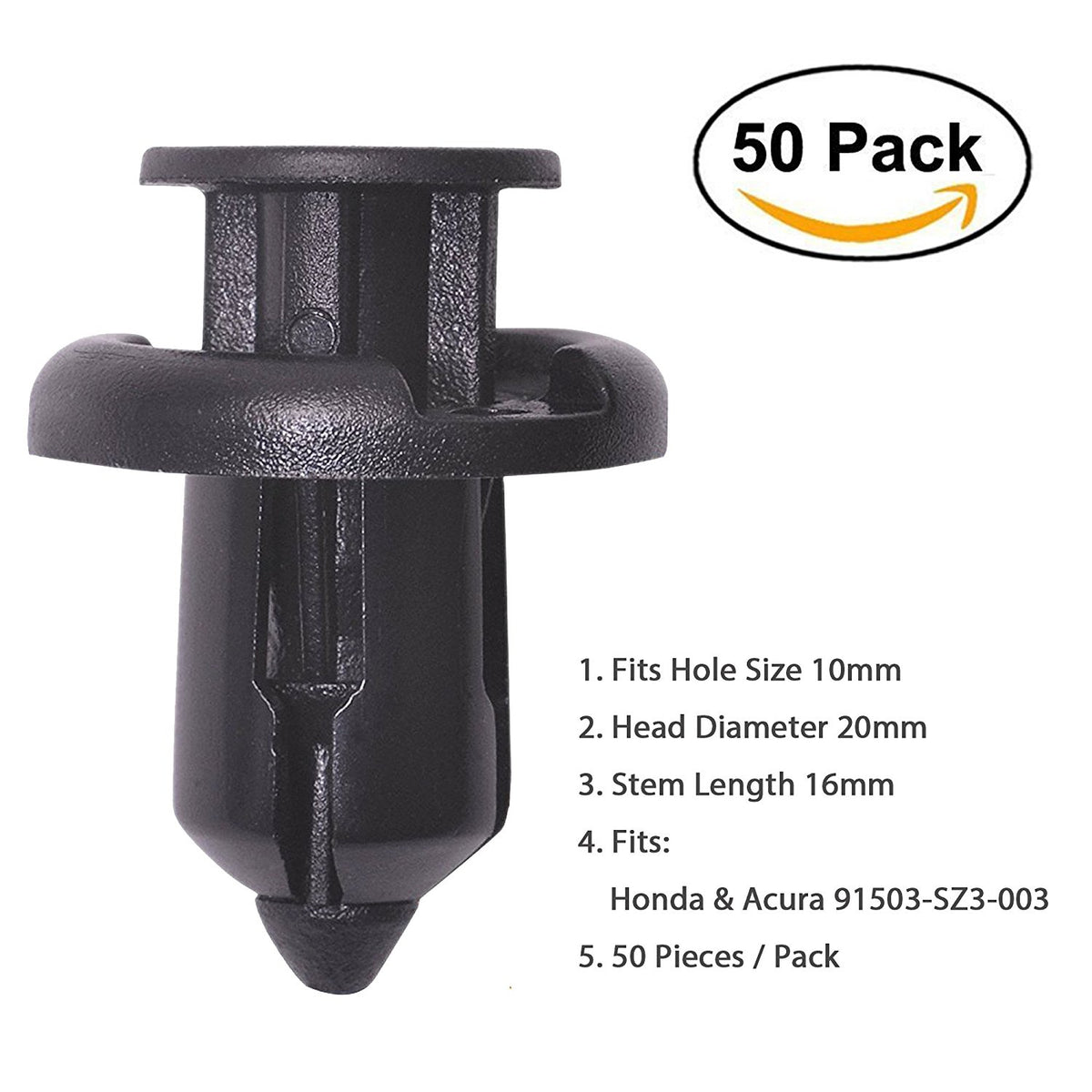 50 Pcs Car Clips and Fasteners for Honda & Acura 91503-SZ3-003 - Lantee Online Store