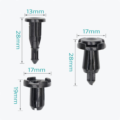 50 Pcs 9mm Bumper, Engine Cover, Fender & Grille Retainer Clips - Lantee