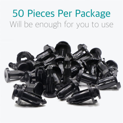 50 Pcs 9mm Bumper, Engine Cover, Fender & Grille Retainer Clips - Lantee