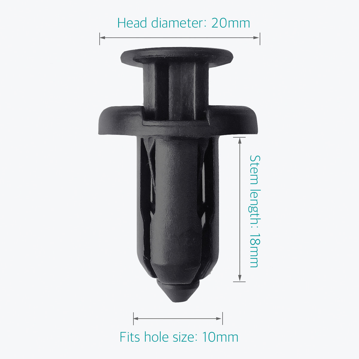 Lantee 10mm Universal Front & Rear Bumper Push-Type Retainer Clips, Pack of 50 - Lantee Online Store