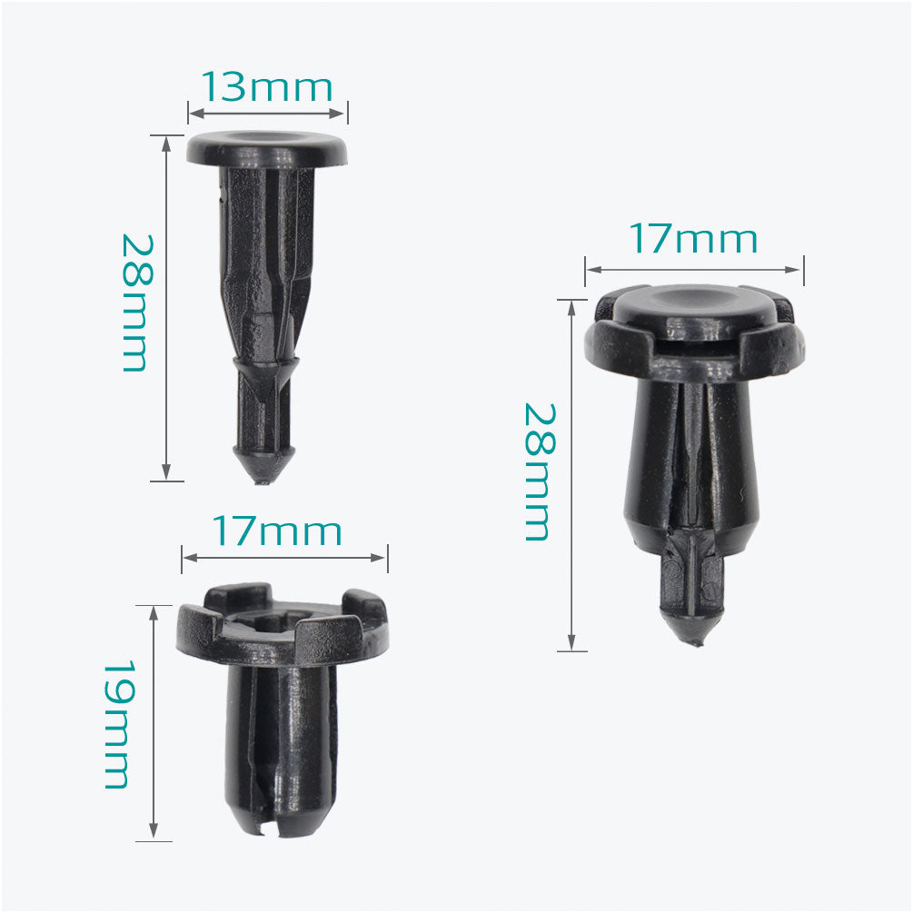 100 Pcs Universal 9mm Nylon Bumper Clips, Car Retainer Fasteners - Lantee