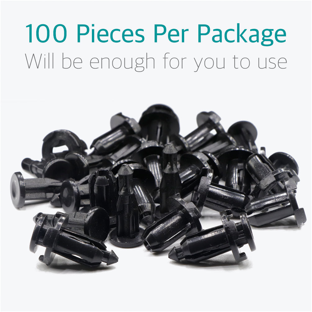 100 Pcs Universal 9mm Nylon Bumper Clips, Car Retainer Fasteners - Lantee