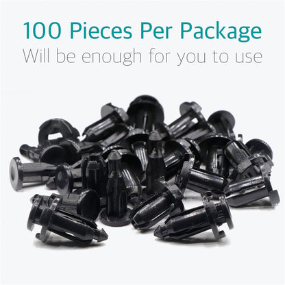 100 Pcs Universal 9mm Nylon Bumper Clips, Car Retainer Fasteners - Lantee