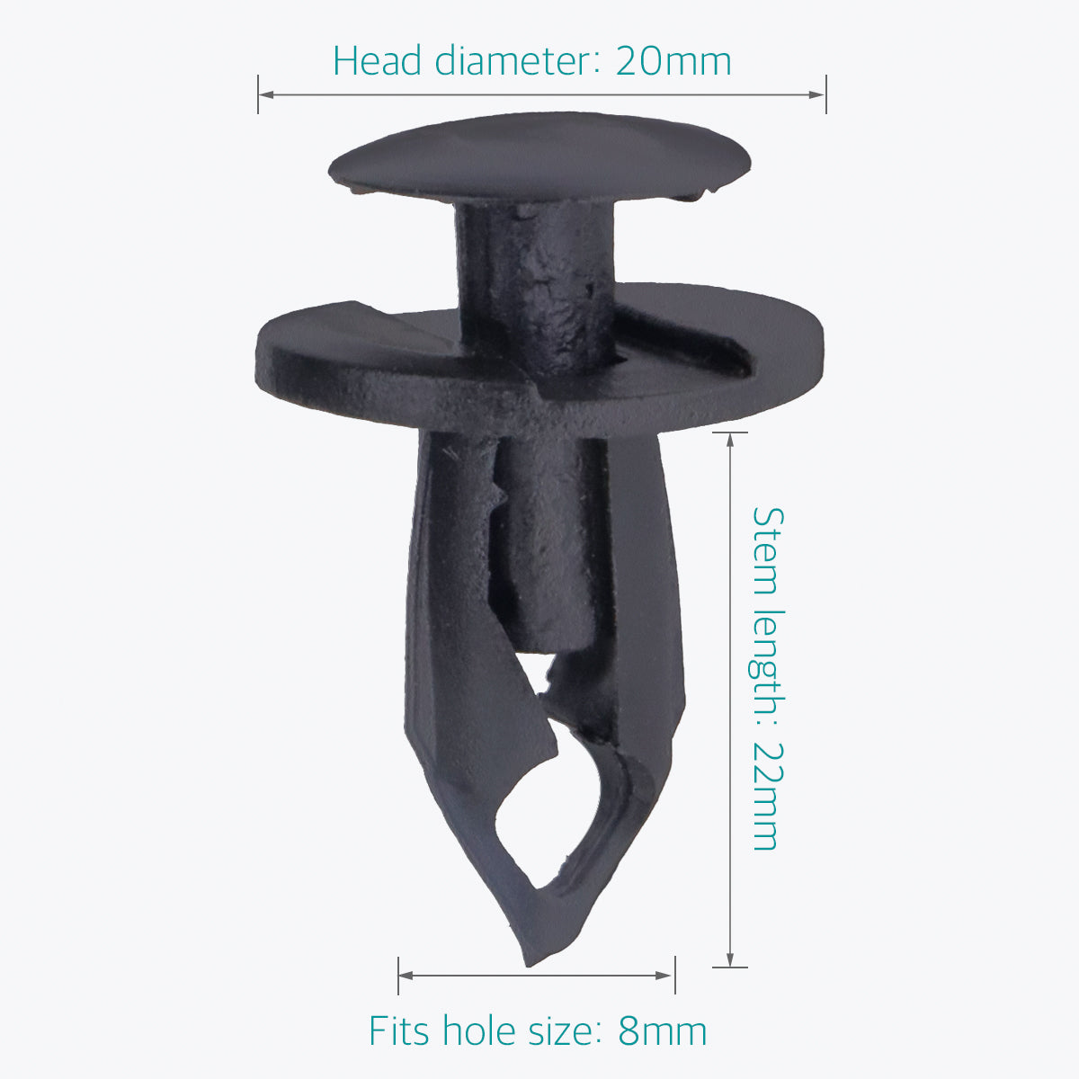 20 Pcs 8mm Universal Nylon Bumper Fastener Rivet Retainer Clips - Lantee