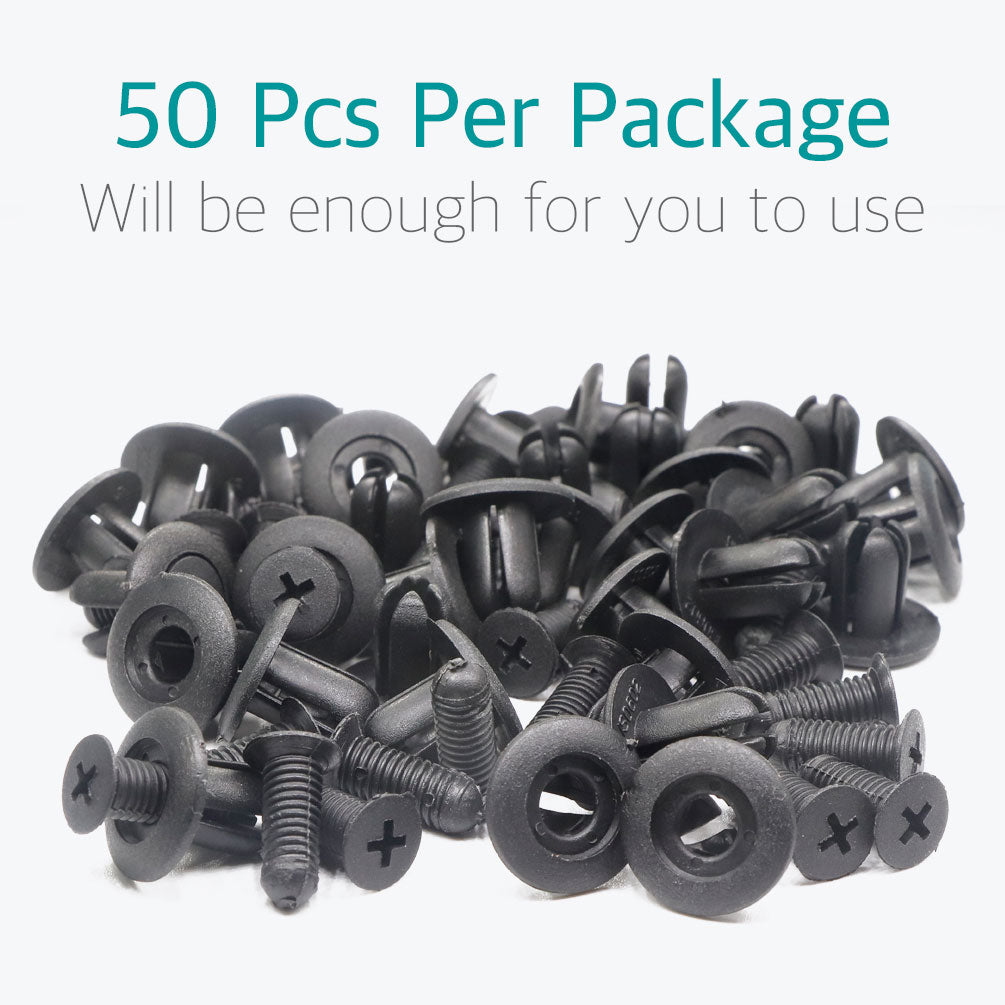 50 Pcs Black Nylon Push-Type Retainer Clips for Mazda Ford Hyundai - Lantee Online Store