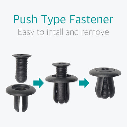 50 Pcs Black Nylon Push-Type Retainer Clips for Mazda Ford Hyundai - Lantee Online Store
