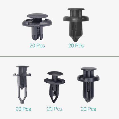 50 Pcs 8mm, 9mm, 10mm Front Bumper Fender Push Type Retainer Clips - Lantee