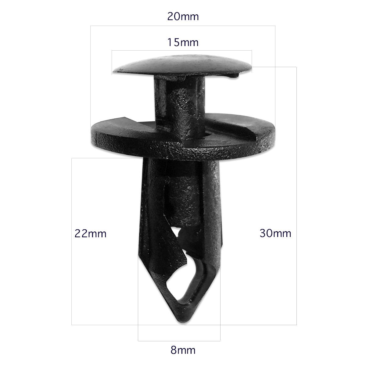 50 Pcs Universal Nylon Plastic Fastener Rivet Car Clips, 8mm - Lantee Online Store