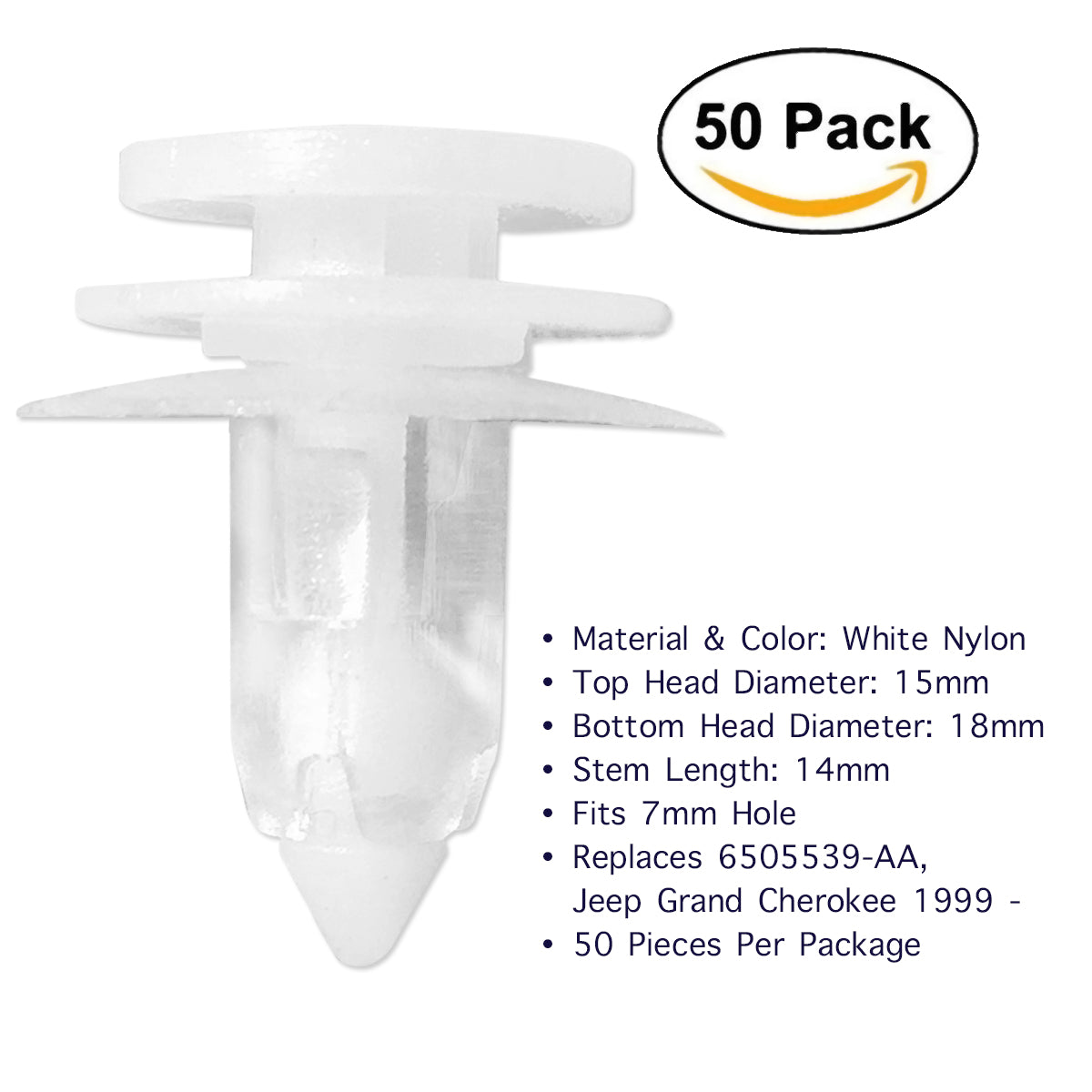 50 Pcs Door Panel Clips for Jeep Grand Cherokee 6505539-AA - Lantee Online Store