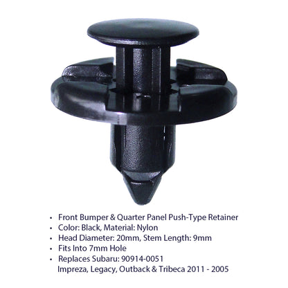 50 Pcs Front Bumper & Quarter Panel Push Clips for Subaru 90914-0051 - Lantee Online Store